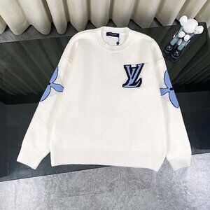 Louis Vuitton Jacquard Knit Wool Pullover Crew Neck Sweater